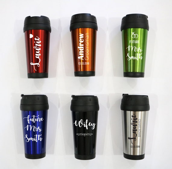 Wedding Travel Mug, Travel Coffee Cup, Personalized Travel Coffee
