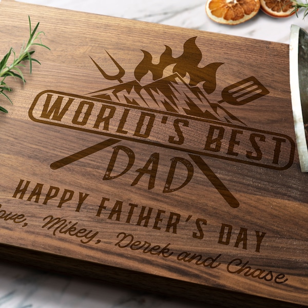 Fathers Day Cutting Board, Gift For Dad, #1 Dad, Personalized Fathers Day Gift, Dad Gift, Personalized Gifts For Dad, Fathers Day Gift Ideas