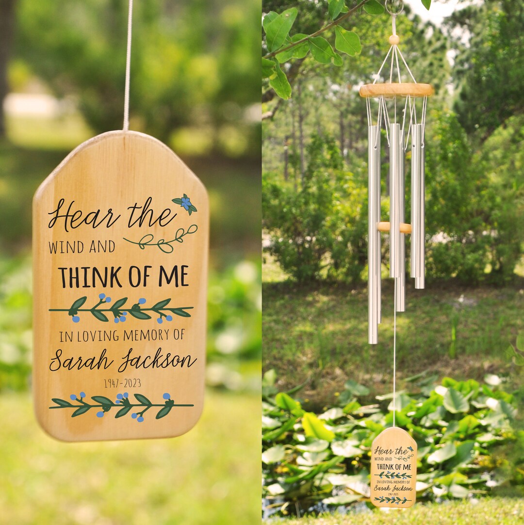 Wind Chimes For Outside, 28" Sympathy Memorial Wooden