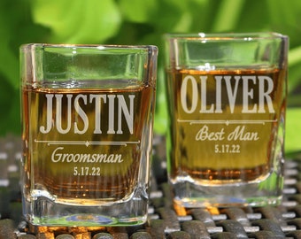 Shot Glasses, Groomsmen Shot Glasses, Groomsmen Gift, Wedding Glasses, Wedding Shot Glasses, Wedding Favors, Best Man Gift, Bachelor Party