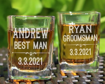 Groomsmen Gift Ideas Engraved Shot Glasses Set Of 2 Groomsmen Gift Ideas Engraved Shot Glasses Set Of 2