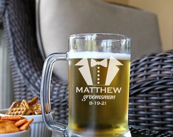 Groomsmen Gifts, Groomsmen Beer Mug, Gift For Groomsmen, Groomsmen Glasses, Personalized Groomsmen, Wedding Gift, Groomsmen Gift - C