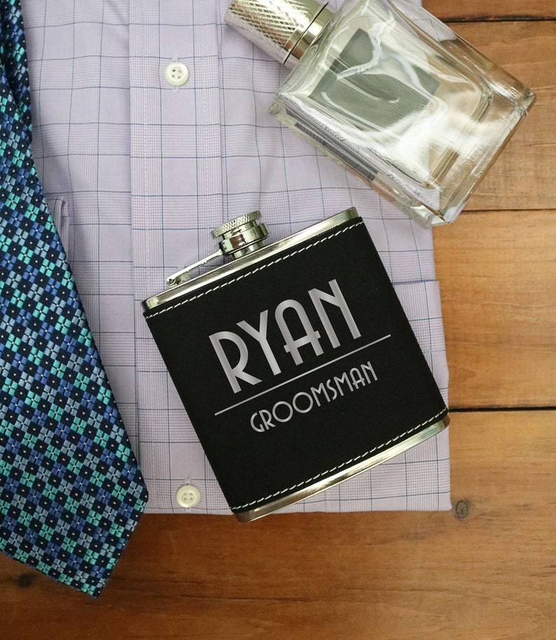 Groomsmen Gift, Groomsmen Flask, Groomsmen Proposal Gift, Personalized Groomsmen Gift, Personalized Hip Flask, Custom Engraved Drink Flask image 5