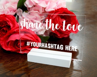 Share The Love Sign, Wedding Decor, Wedding Sign, Hashtag Wedding Sign, Hashtag Sign, Wedding Hashtag Sign, Social Media Sign