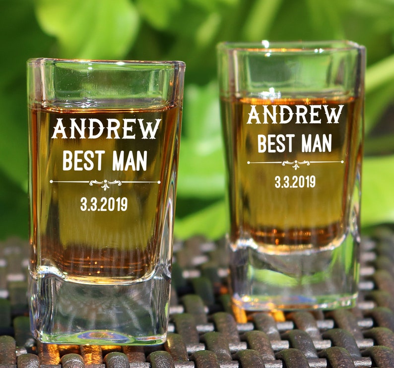 Best Man Shot Glasses Groomsman Gift Wedding Party Favor Etsy
