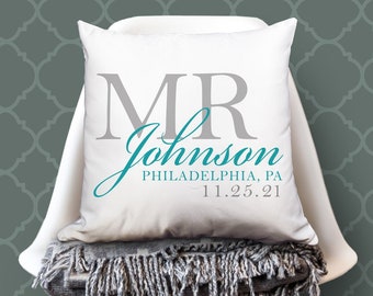 Mr and Mrs Pillow Case, Wedding Gifts, Home Decor, Engagement Gift, Bridal Shower Gift, Personalized Pillow, Wedding Pillow, Couple Gift