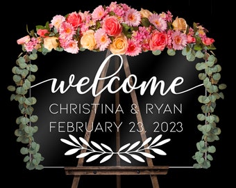 Wedding Sign - Clear Acrylic Wedding Sign - Custom Wedding Sign - Custom Wedding Decor - Welcome Wedding Signs - Wedding Welcome Sign