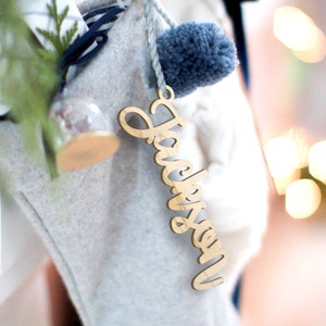 Stocking Tags, Wooden Name For Stocking, Christmas Stocking Name, Stocking Decor, Christmas Gift Tag