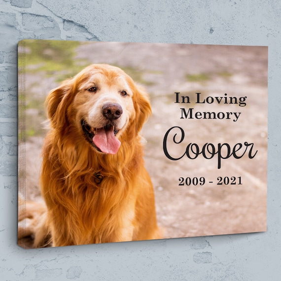 Pet Memorial Canvas Print Personalized Dog Memorial Passing Etsy