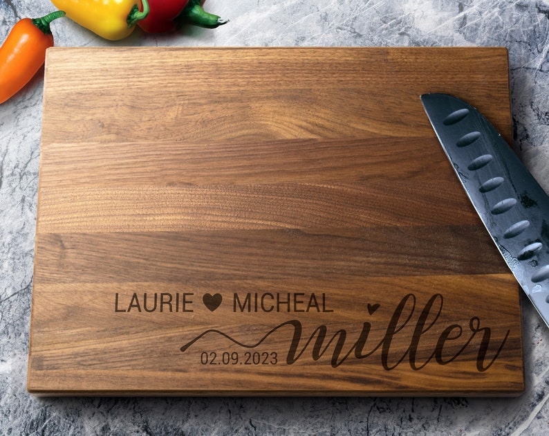 Personalized Cutting Board, Gift For Couple, Valentine Gift, Housewarming Gift, Anniversary Gift, Cheese Board, Wedding Gift, Christmas Gift image 1