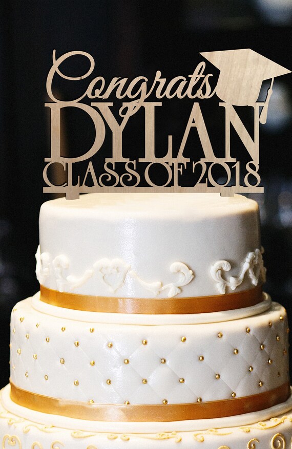 Congrats Cake Topper Graduation Cake Topper Custom Etsy