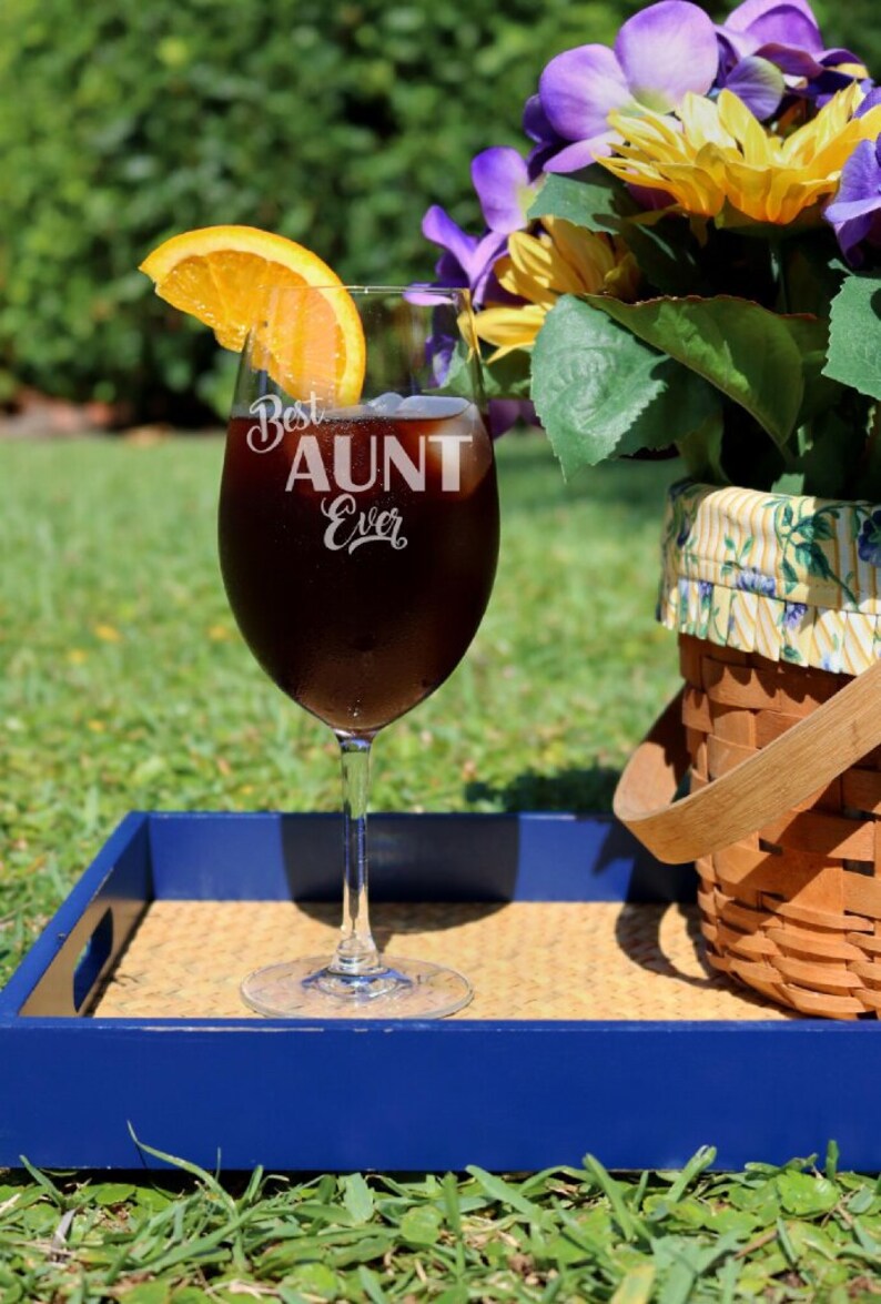 Best Aunt Ever Wine Glass Pregnancy Announcement Gift Etsy