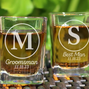 Shot Glasses, Groomsmen Shot Glasses, Groomsmen Gift, Wedding Glasses, Wedding Shot Glasses, Wedding Favors, Best Man Gift, Bachelor Party