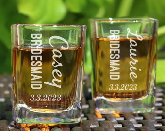 Bridesmaid Shot Glasses, Bridesmaid Gift, Bridesmaid Gifts, Wedding Shot Glasses, Wedding Favors, Personalized Shot Glasses, Wedding Favor