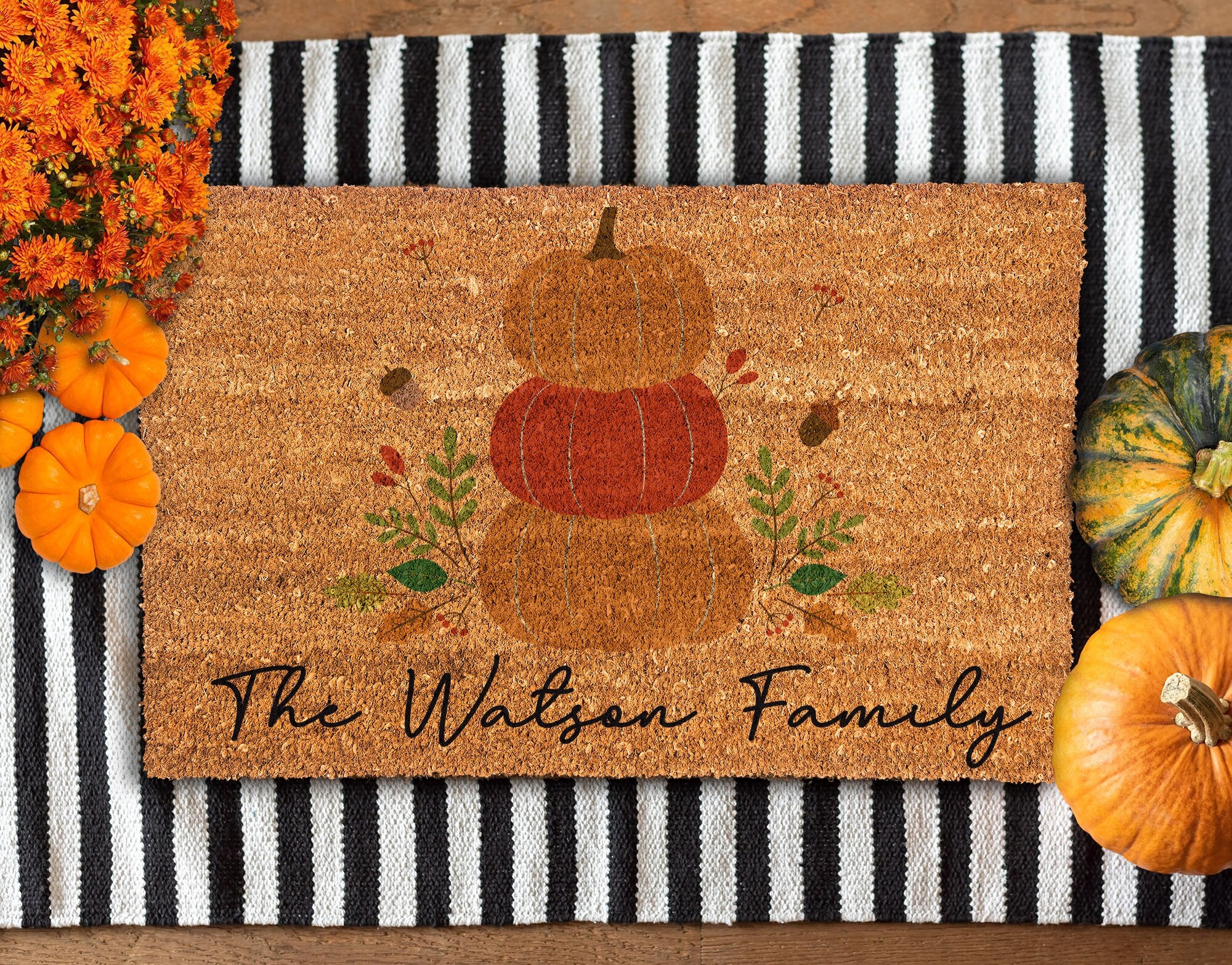 Fall Themed Doormat with a Welcoming Message