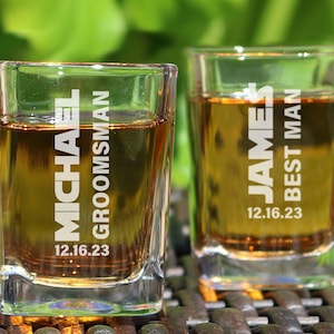 Shot Glasses, Groomsmen Shot Glasses, Groomsmen Gift, Wedding Glasses, Wedding Shot Glasses, Wedding Favors, Best Man Gift, Bachelor Party