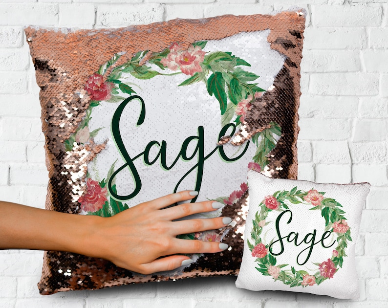 Personalized Sequin Pillow Case Personalized Pillow Mermaid Etsy