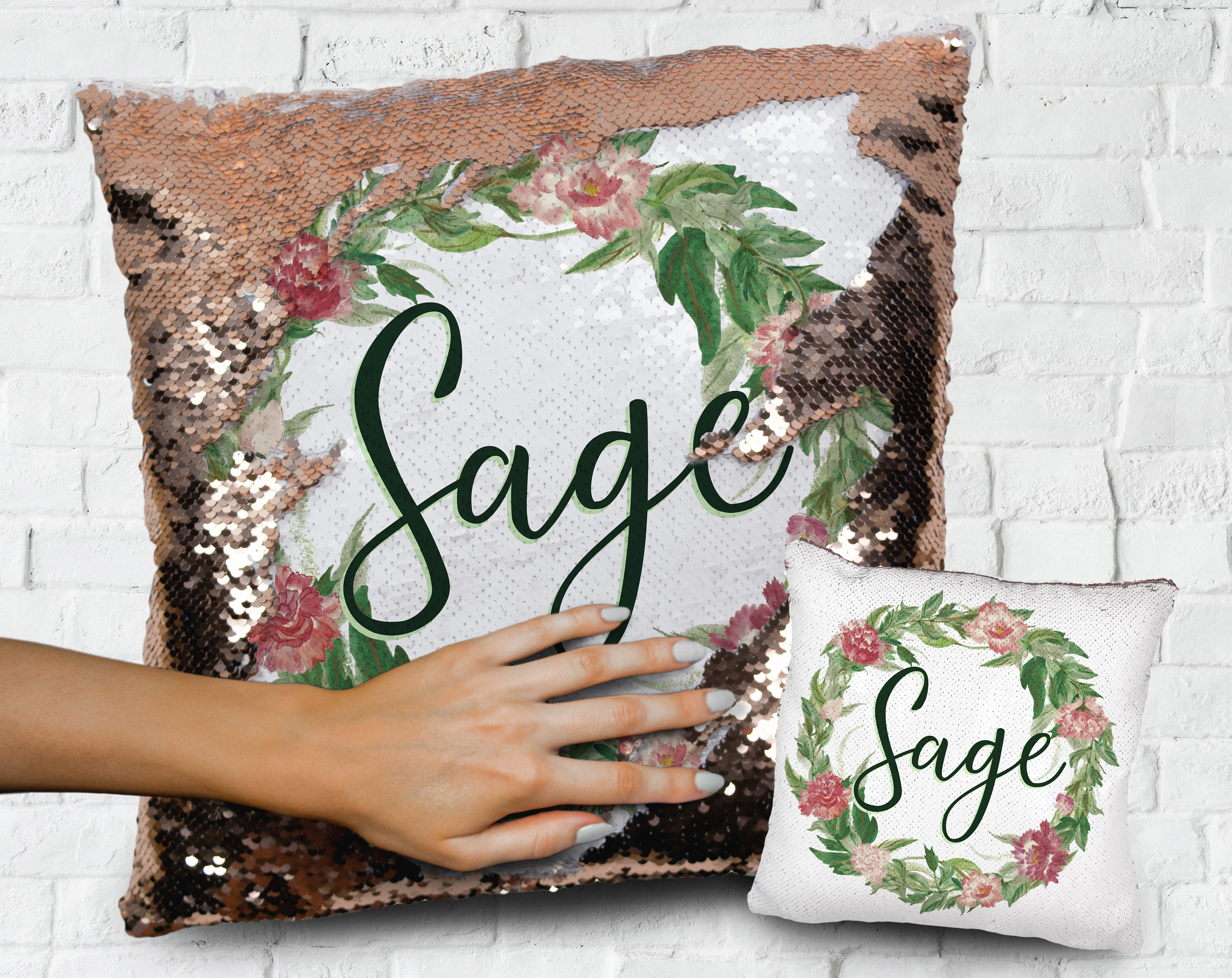 Personalized Sequin Pillow Case Personalized Pillow Mermaid Etsy