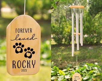 Personalized Wind Chimes, Pet Memorial Wind Chime, Pet Gift, Remembrance Wind Chime, Bereavement Gift, In Memory, Dog Loss, Pet Loss