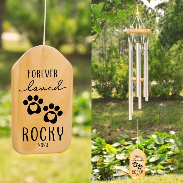 Personalized Wind Chimes, Pet Memorial Wind Chime, Pet Gift, Remembrance Wind Chime, Bereavement Gift, In Memory, Dog Loss, Pet Loss