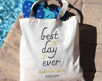 Personalized Canvas Tote Bag , Wedding Tote Bag, Wedding Guest Bag, Tote Bags, Wedding Welcome Bag, Wedding Guest Bag, Wedding Hotel Bag