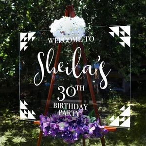 Birthday Sign, Clear Acrylic Sign, 40th Birthday, 30th Birthday, 21st Birthday Sign, Birthday Party, 50th Birthday, 60th Birthday