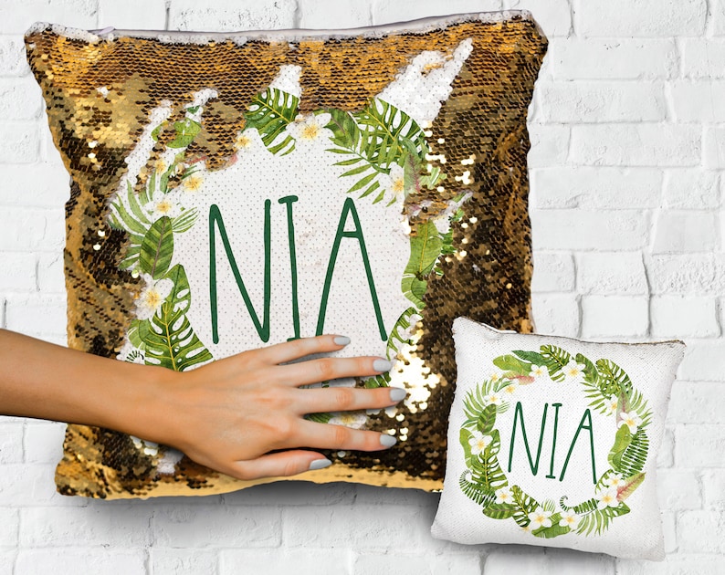 Personalized Sequin Pillow Case Personalized Pillow Mermaid Etsy