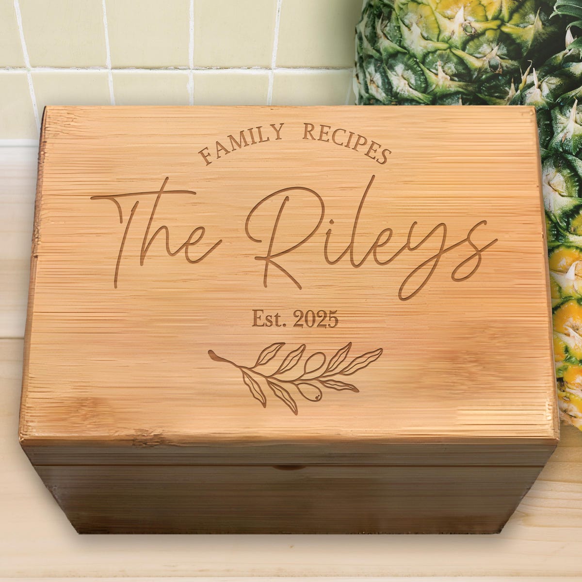 Personalized Recipe Box, Family Wood Recipe Box, Wedding Gift, Gift for Newlywed, Custom Wooden Recipe Box, Engraved Recipe Box Kitchen Gift - Etsy