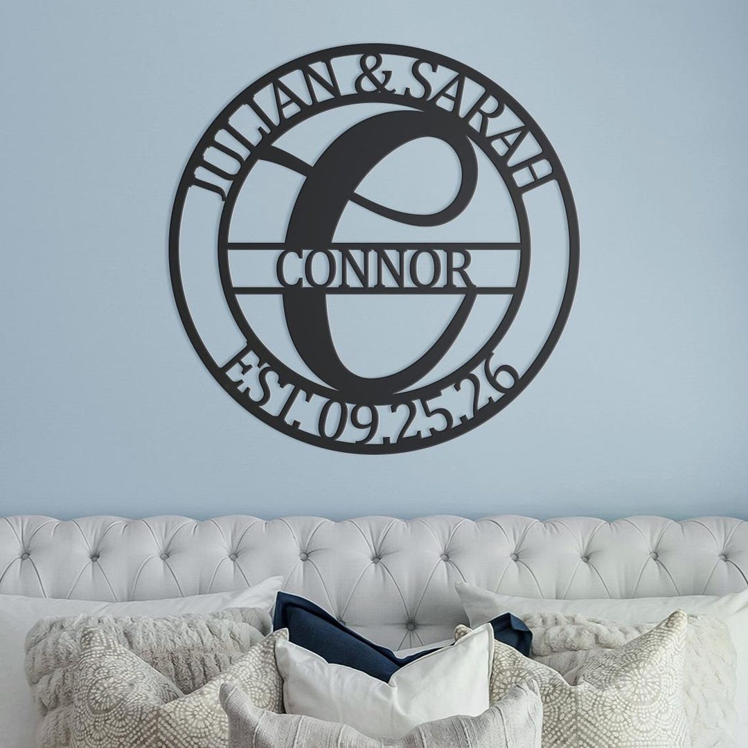 Metal Name Sign, Custom Steel Monogram Family Name Sign, Home Decor - Etsy