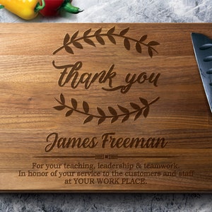 Thank You Retirement Cutting Board - Retirement Gift - Unique Retirement Gift - Custom Retirement Gift - Retirement Gift Ideas