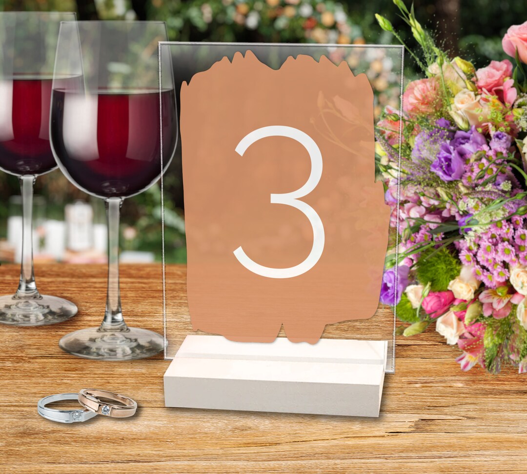 Table Numbers Clear Acrylic Table Numbers Wedding Decor Etsy