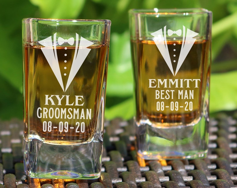 Shot Glasses Groomsmen Shot Glasses Groomsmen Gift Wedding Etsy