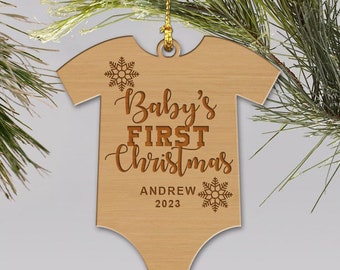 Baby First Christmas Ornament, Wooden Christmas Ornament, Baby's First Christmas, Baby Gift, New Baby Gift, Baby Ornament, Baby Shower Gift