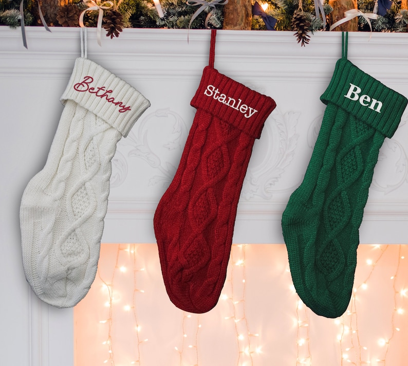 Personalized Christmas Stockings Embroidered Stocking Etsy
