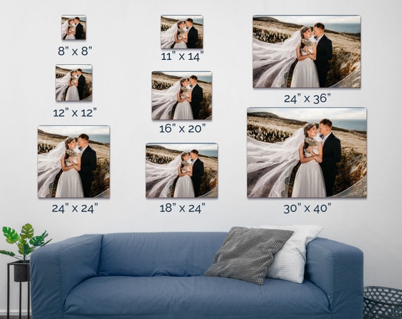  NWT Impresiones en lienzo personalizadas con tus fotos para  bodas, cuadros de lienzo personalizados para pared para imprimir  enmarcados, 36 x 24 pulgadas : Hogar y Cocina