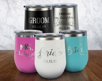 Wedding Tumbler, Wine Tumbler, Custom Tumbler, Bridesmaid Gift, Wedding Glasses, Bridesmaid Tumbler, Wedding Gift, Engagement Gift, Bride