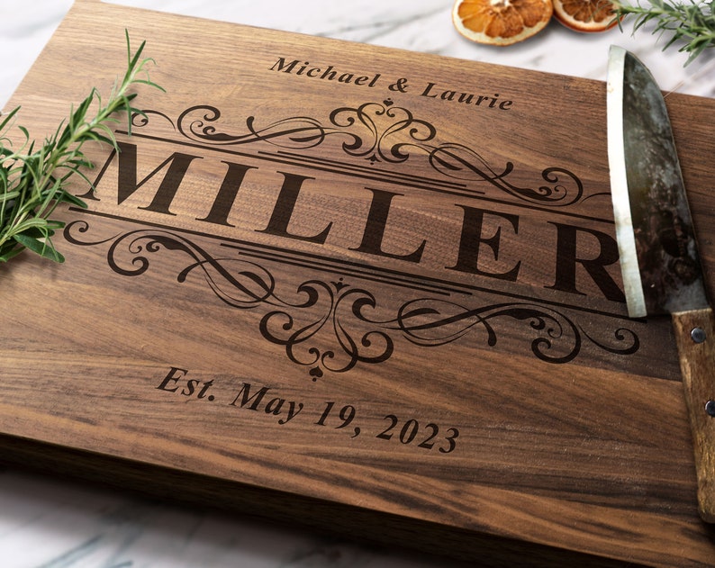 Personalized Cutting Board - Walnut - Maple - Cherry Wood - Engraved Cutting Board - Personalized Wedding Gift - Housewarming Gift - Custom