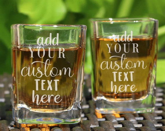 2oz Personalized Laurel with Initial Custom Shot glass 2oz Personalized Laurel with Initial Custom Shot glass