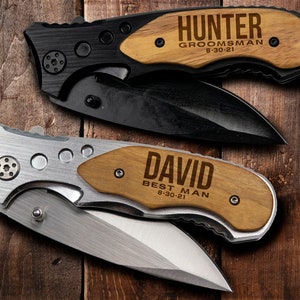 Personalized Pocket Knife for Groomsmen, Groomsmen Knives, Engraved Groomsman Knife, Groomsmen gifts, Groomsmen Proposal, Personalized Knife