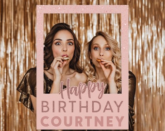 Happy Birthday Photo Prop Frame, Birthday Photo Prop Frame, Birthday Photo Props, Selfie Frame, Birthday Decoration, Photo Booth Frame