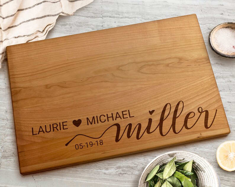 Personalized Cutting Board Gift For Couple Valentine Gift Etsy