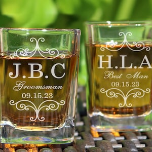Shot Glasses, Groomsmen Shot Glasses, Groomsmen Gift, Wedding Glasses, Wedding Shot Glasses, Wedding Favors, Best Man Gift, Bachelor Party
