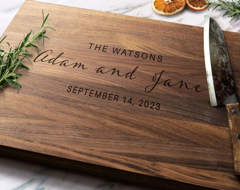 Personalized Cutting Board Engraved Cutting Board Personalized Wedding Gift Housewarming Gift Anniversary Gift Couple Gift image 1