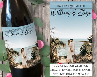 Photo Wine Label, Create Your Own Wine Label, Personalized Wine Label, Wine Gift, Custom Wine Label, Wedding Wine Label, Bridal Shower Decor