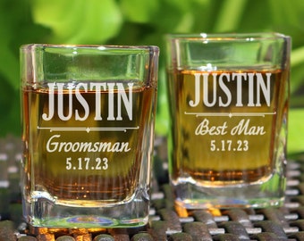 Groomsmen Gifts, Shot Glasses, Groomsmen Shot Glasses, Groomsmen Gift, Wedding Glasses, Wedding Favors, Best Man Gift, Bachelor Party