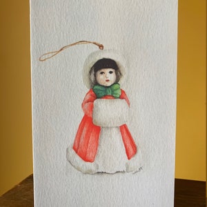 Belle de Noël - carte de voeux toutes occasions, impression aquarelle, blanc à l'intérieur
