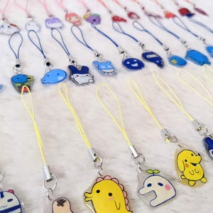 Tamagotchi Mini Phone Charms, Mimitchi Kuchipatchi Mametchi, Shrink Plastic Keychain, Kawaii Trinket Accessory