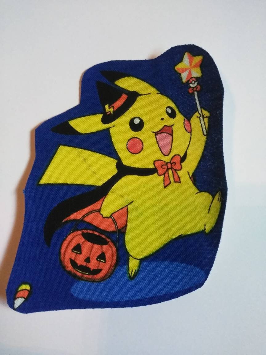 Pikachu Pokemon Witch Halloween Iron On Patch 4x3