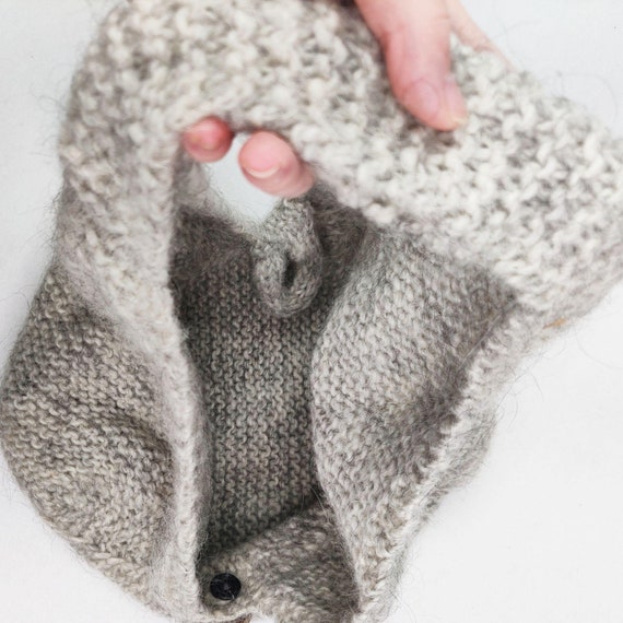 Vintage 1990s Crochet Sweater Purse Handbag Knit … - image 7