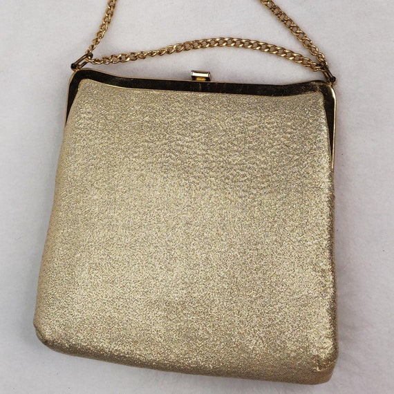 Vintage 1960s Gold Embellished Purse Evening Bag … - image 4